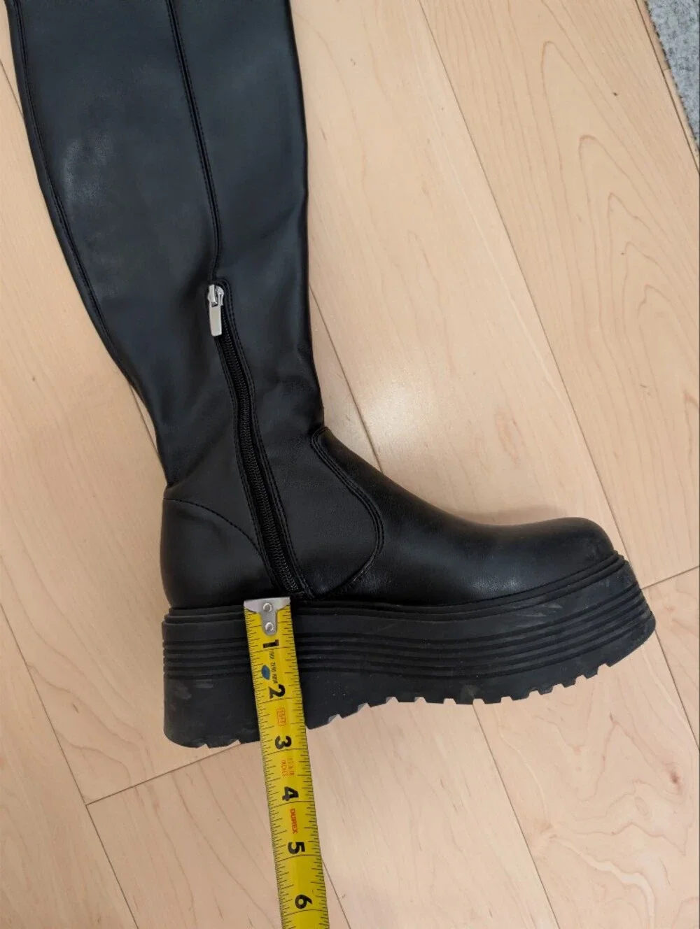 Nine West Black Vegan Leather Ankle Boots with Zip